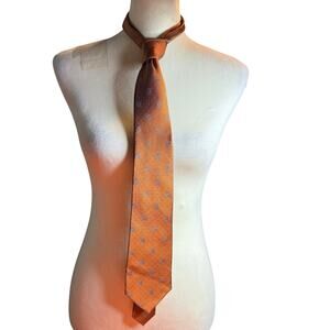 Tom James Classic Silk NeckTie, Burnt Orange Paisley